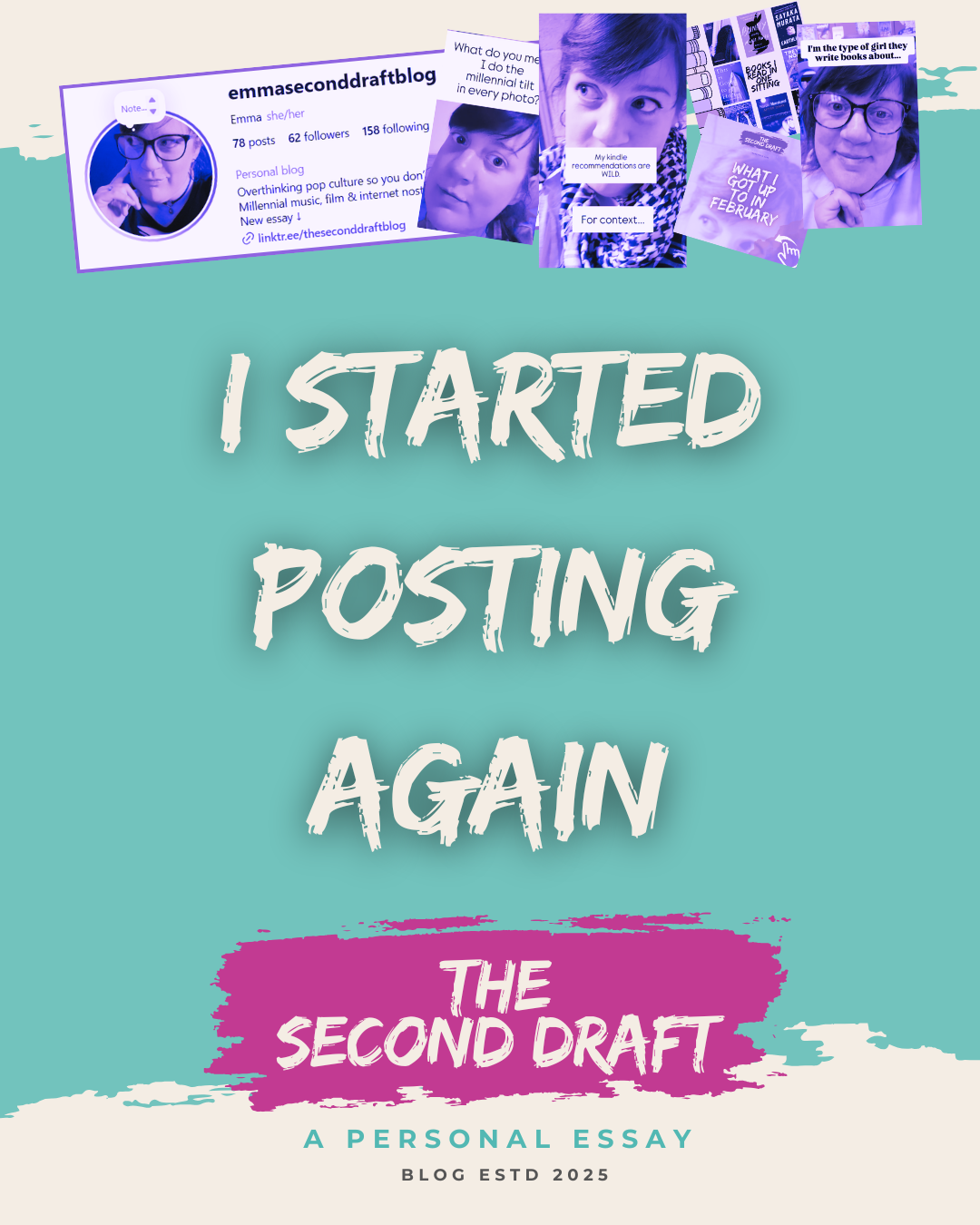 Social media burnout and returning to posting again in 2026 personal blog graphic